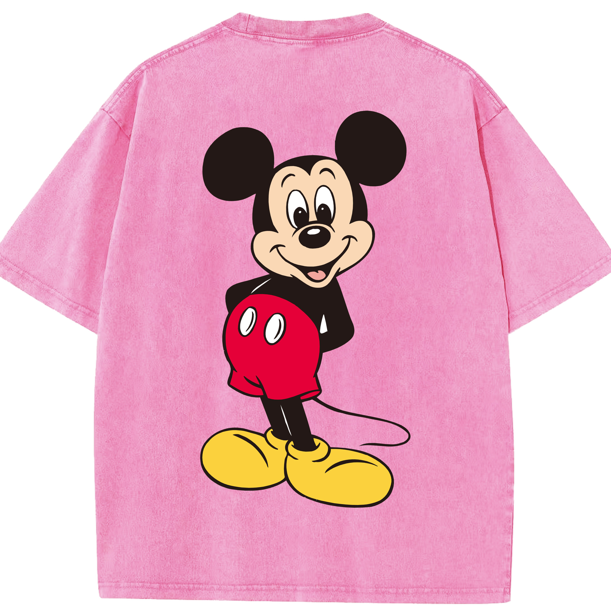 （画像用） ミッキーマウス Mickey Mouse 綿100% ヴィンテージ風 半袖Tシャツ（背面プリント）